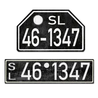 Historisches Nummernschild aus der Besatzungszone - Vintage Look