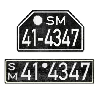 Historisches Nummernschild aus der Besatzungszone - Vintage Look