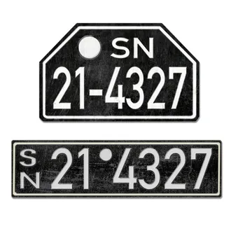 Historisches Nummernschild aus der Besatzungszone - Vintage Look