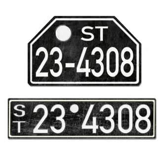 Historisches Nummernschild aus der Besatzungszone - Vintage Look
