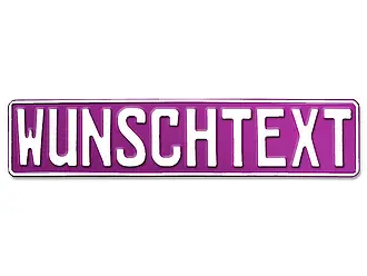 Prägung - Deutsches Kennzeichen mit Wunschtext 1-farbig pink - Schilder  online kaufen