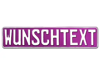 Kennzeichen mit Wunschtext - Größe: 52 x 11 cm