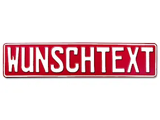 Kennzeichen mit Wunschtext - Größe: 52 x 11 cm