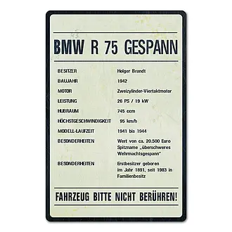 Typenschilder für Motorräder