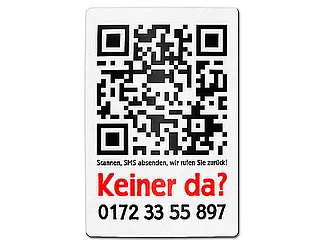 QR-Code Schild Abwesenheitsnotiz mit SMS-Funktion