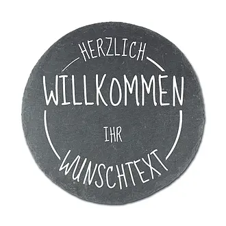 Schiefertürschild Herzlich willkommen mit Namen