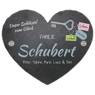 Türschild Schieferherz