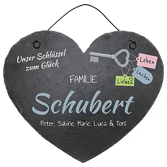 Türschild Schieferherz