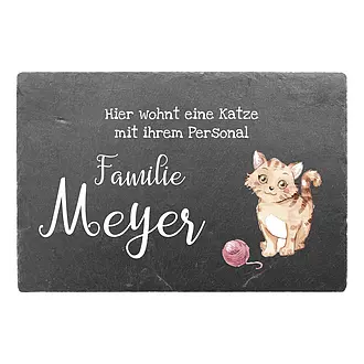 Schild für Familien mit Katze