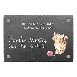 Türschild mit Katze