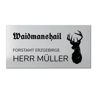 Türschild Forstamt mit Motiv Hirsch
