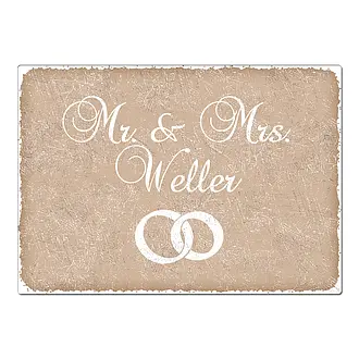 Mr. und Mrs. Schild zur Hochzeit