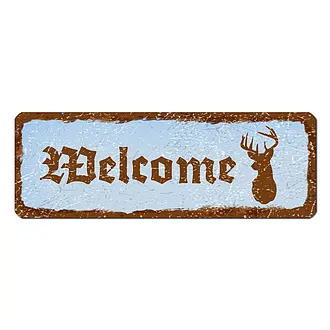 Schild Vintage Look Welcome