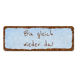 Schild Vintage Look hellblau 10 x 3.5 cm