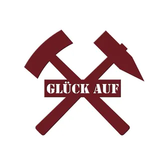 Hammer und Schlägel. mit Glück auf aus Metall