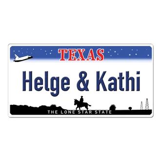 Texas USA Dekoschild - Kfz-Kennzeichen mit Wunschtext bedruckt 30 x 15 cm -  Schilder online kaufen