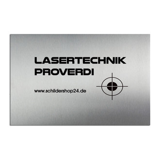 Firmenschild Edelstahl mit Lasergravur - Oberflächengravur