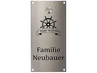 Türschild mit Klingel aus Edelstahl - Design Maritim