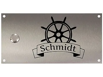 Türschild mit Klingel aus Edelstahl - Design Maritim