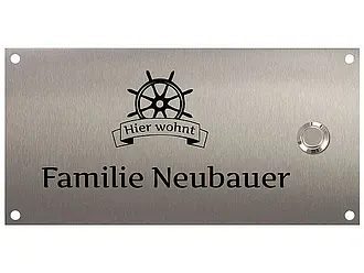 Türschild mit Klingel aus Edelstahl - Design Maritim