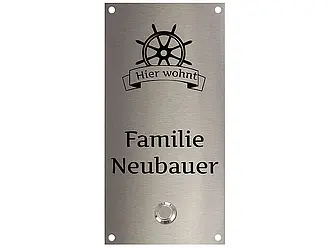 Türschild mit Klingel aus Edelstahl - Design Maritim