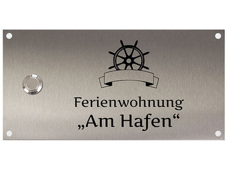 Türschild mit Klingel aus Edelstahl - Design Maritim