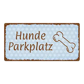 Vintage Schild für Hunde-Parkplatz