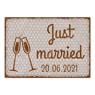 Vintageschild für Hochzeit