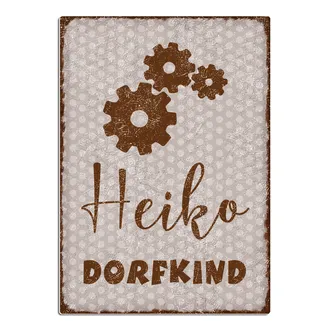 Vintageschild Dorfkind mit Name