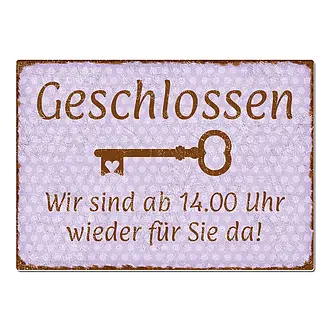 Vintageschild mit Öffnungszeiten