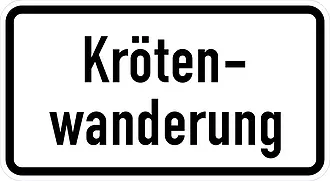 Umweltschutzschild Krötenwanderung