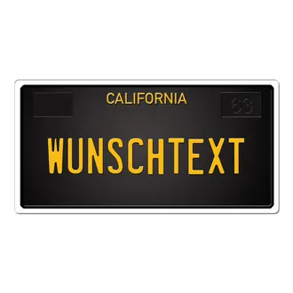 US Plate California mit Wunschtext 30 x 15 cm