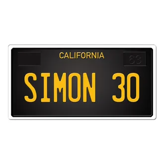 US Plate California mit Wunschtext 30 x 15 cm