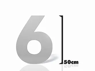 V2A Edelstahl - große Zahlen als Hausnummer - Hausnummer 6