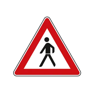 Achtung Fußgänger - links
