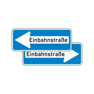 Verkehrsschilder nach StVO - Einbahnstraße