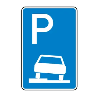 Verkehrszeichen - Parken auf Gehwegen