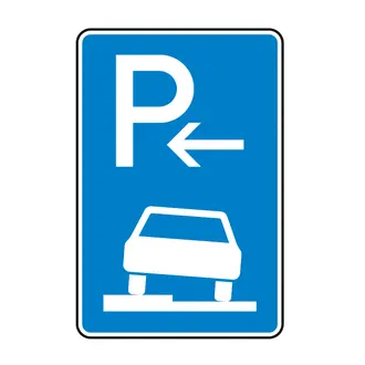 Verkehrszeichen - Parken auf Gehwegen rechts