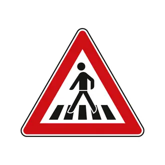 Verkehrszeichen Fußgängerüberweg links