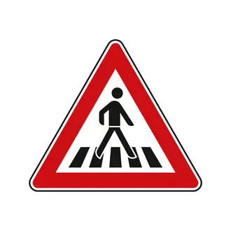 Verkehrszeichen Fußgängerüberweg rechts