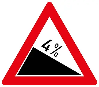 Verkehrsschild 4% Gefälle