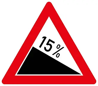 Verkehrsschild 15% Gefälle