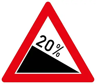 Verkehrsschild 20% Gefälle