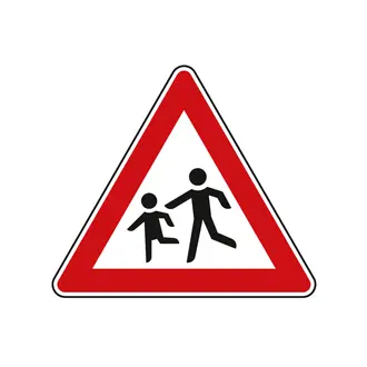 Verkehrsschild Kinder - links
