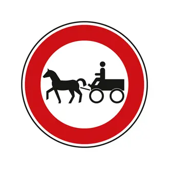 Verkehrszeichen StVO - Verbot für Gespannfuhrwerke