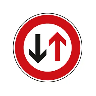 Verkehrszeichen Vorrang des Gegenverkehrs
