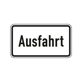 Hinweisschild - Ausfahrt