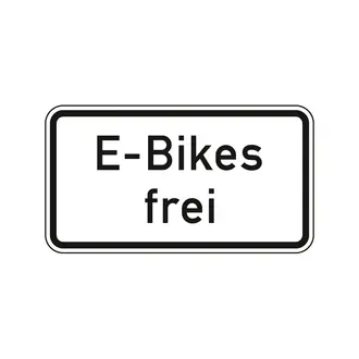 Hinweisschild nach StVO - E-Bikes frei