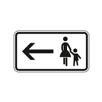 Verkehrsschild StVO - Schild Gehweg gegenüber benutzen