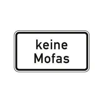 Hinweisschild nach StVO - keine Mofas